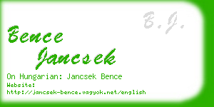 bence jancsek business card